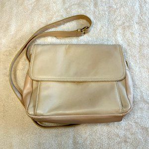 Giani Bernini Cream Leather Shoulder Bag